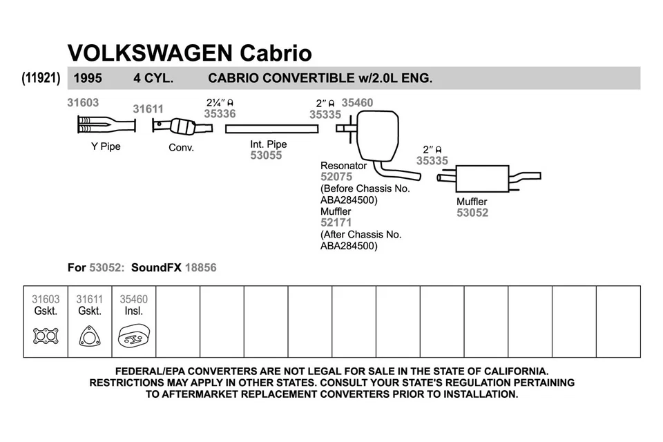 For Volkswagen Jetta 93-99 Exhaust Muffler and Pipe Assembly Quiet-Flow Steel Foto 4 de 4