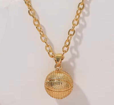 3D Basket Ball Gold Anhänger NBA Bling Kette LA Lakers Trump ungewöhnlicher Schmuck USA
