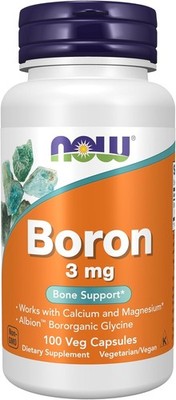 NOW Supplements, Boron 3 Mg (Bororganic Glycine), 100 Veg Capsules