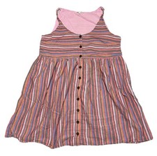 Madewell Dress Womens Large Rainbow Striped Pockets Lined Casual Colorful