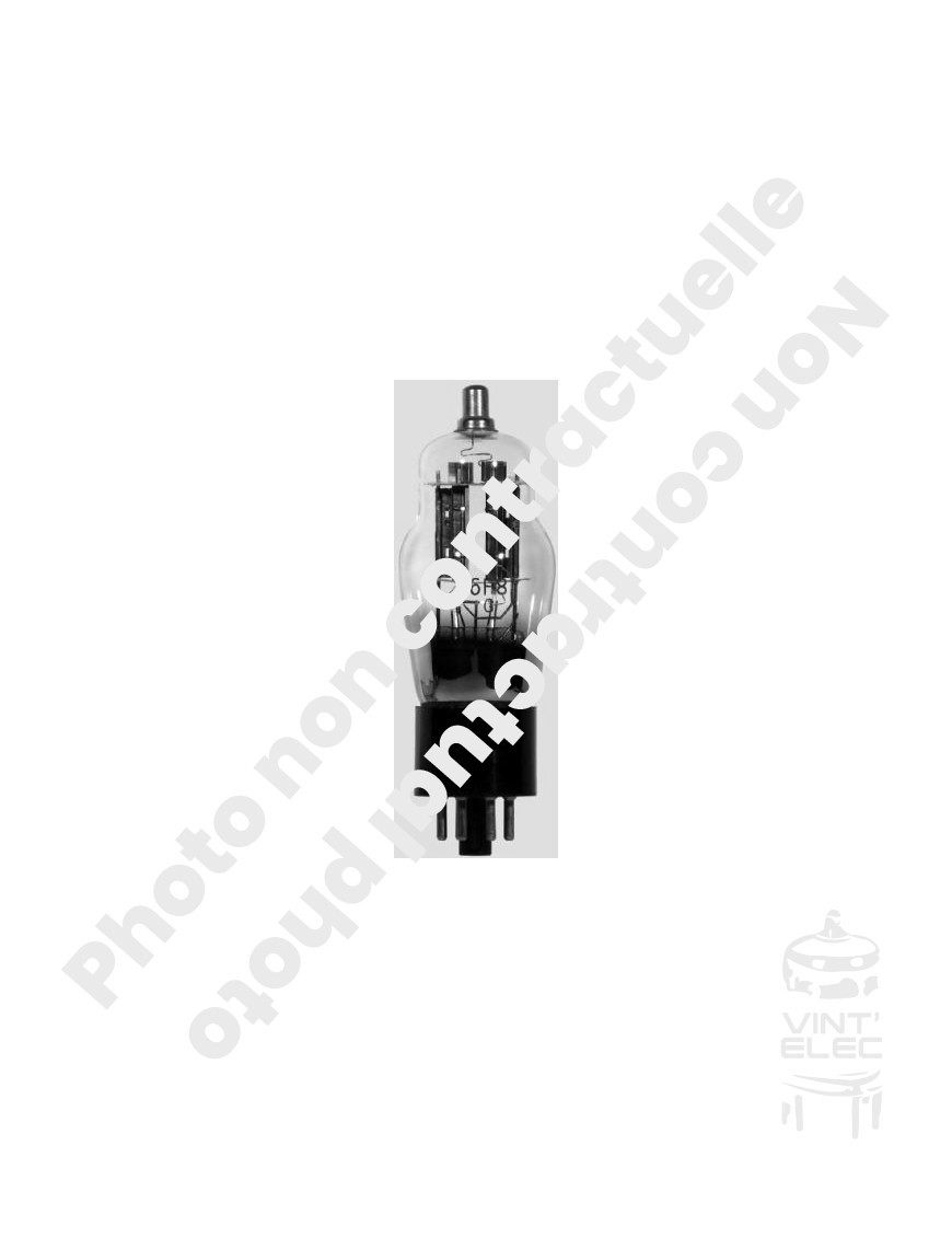 Lampe 6F8G CV1917 de collection militaire avec broches dorées