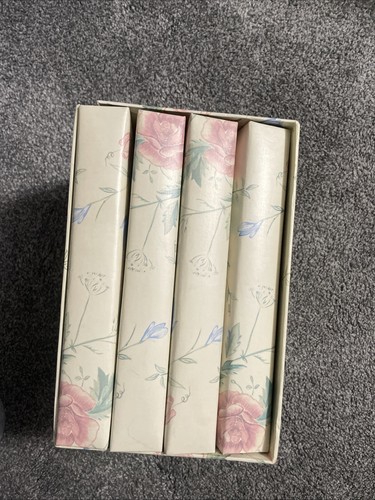 Vintage Floral Photo Album Set Floral Design Four Book Albums Case