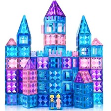 102PCS Magnetic Tiles 3D STEM Toys for Kids Ages 3-8, Birthday Gifts Boys Girls