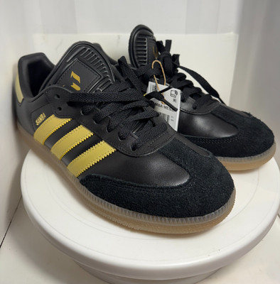 adidas Samba Messi Shoes Adult M 7 / W 8 Black & Gold Suede with Partial Box