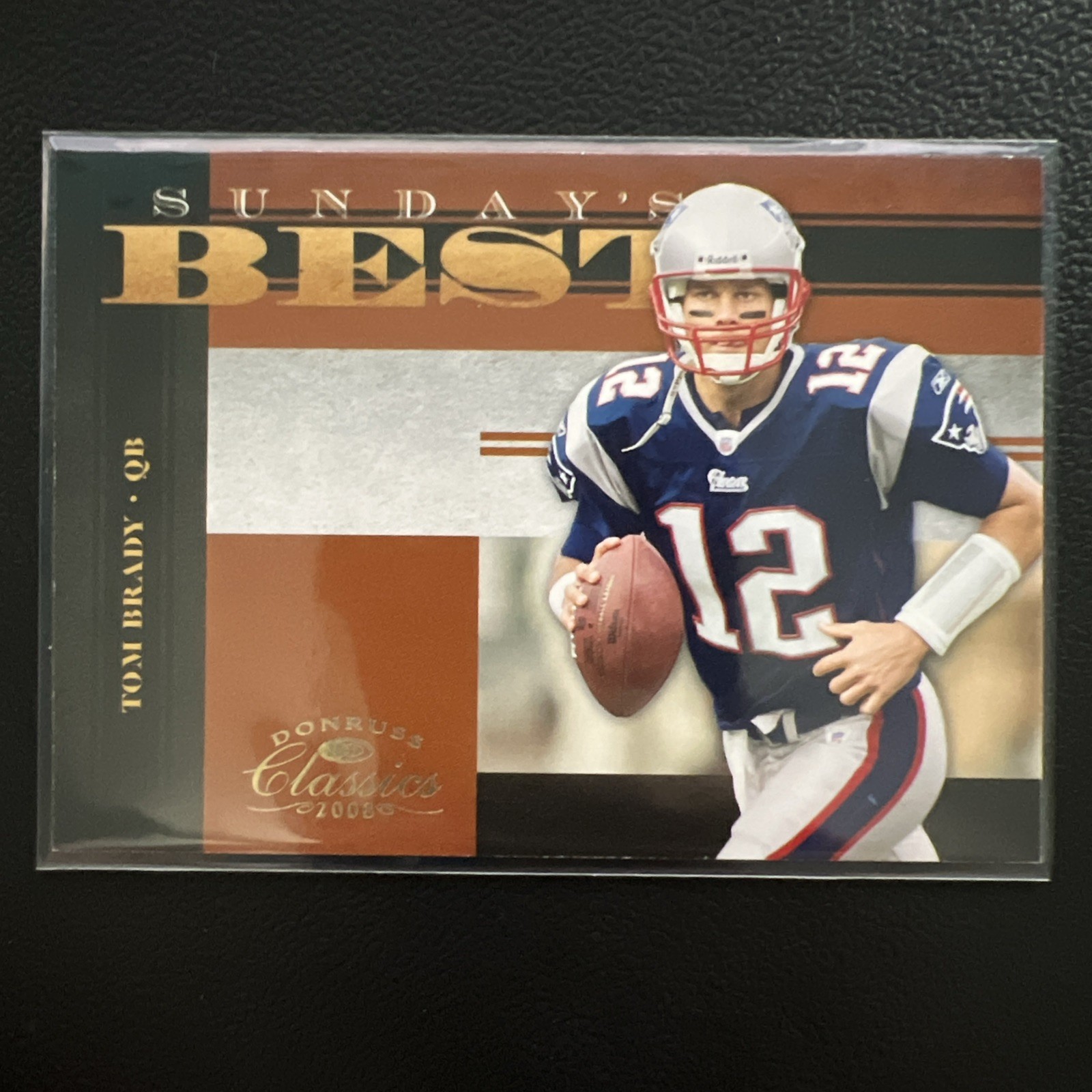 2008 Donruss Classics Sunday’s Best Tom Brady #SB-20 Gold /100 Patriots