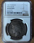 NGC1921 Peace Dollar High Relief AU Details "cleaned" Key Date