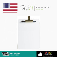 U Brands Glass Dry-Erase Desktop Easel, Tempered Glass, Removable Clip