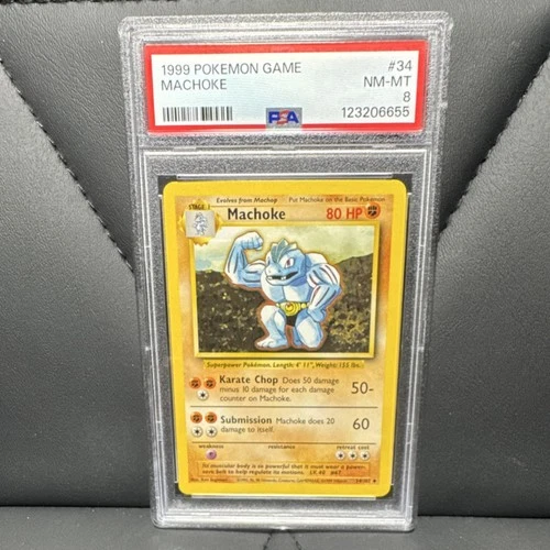 Pokémon Machoke 34/102 Base Set Regular Uncommon PSA 8 English 1999 Card