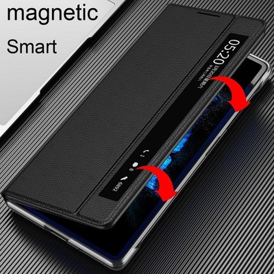 For vivo X Fold 5G, Luxury Business Smart View Flip Leather Stand Cover Case