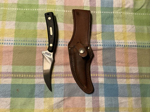 Vintage Schrade Old Timer 152 USA, Sharp Finger Hunting Knife, Leather Sheath - Picture 3 of 6