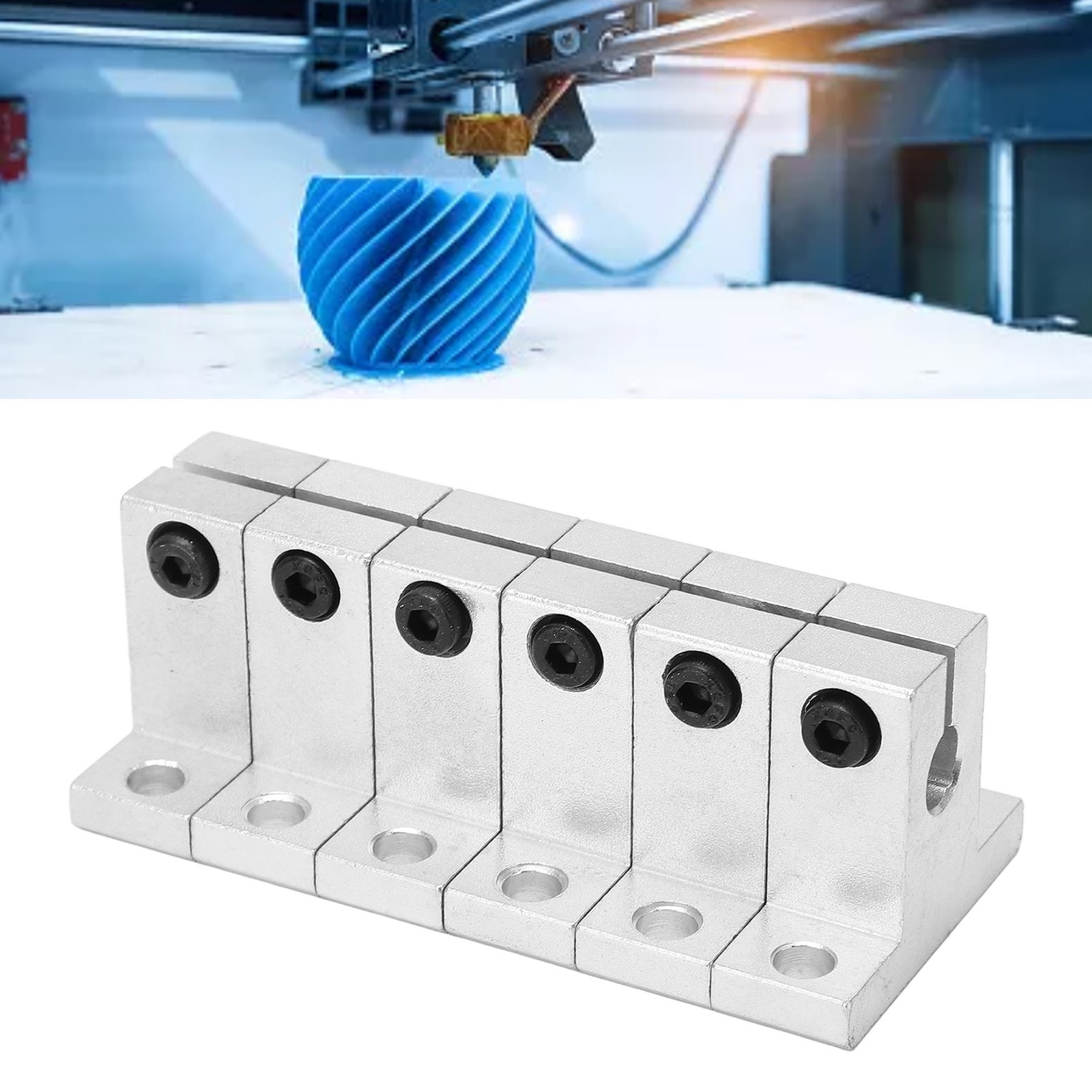 `12Pcs 3D Printer Linear Motion Rail Support Aluminium Alloy Shaft Clamping Rod