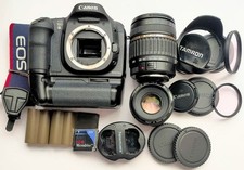 Canon EOS 10D Camera with BG-ED3 Grip 50mm f1.8 18-200mm Lens Bundle