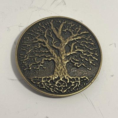 Vintage Gold Toned Tree Of Life Belt Buckle