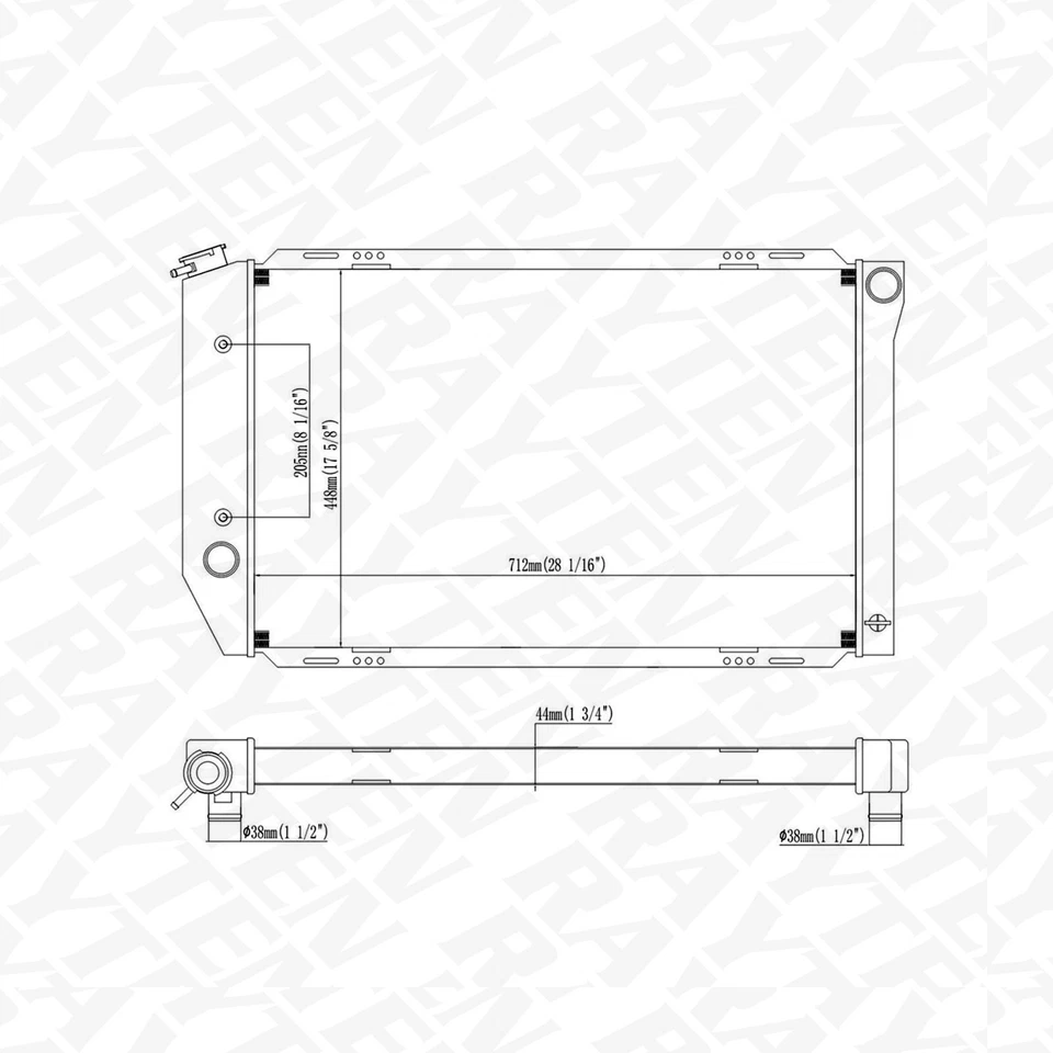 CU390 3 Row Radiator For 1972-1976 Ford Thunderbird Ranchero Mark IV Gran Torino Foto 4 de 4