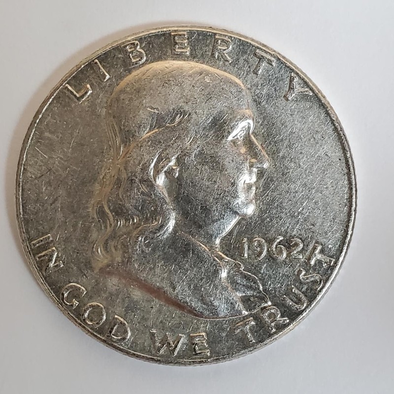 1962 P Franklin Half Dollar 90% SILVER **Exact Coin** #00-63  About Uncirculated