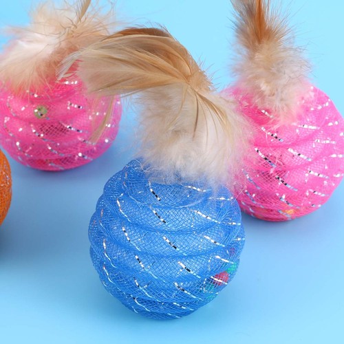 4 Pcs Candy Colored Badminton Kitten Toys for Indoor Kittens Ball - Picture 4 of 11