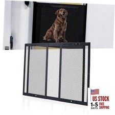 RV Entry Screen Door Protector Grille for Dogs, Adjustable 20 Inch High Black