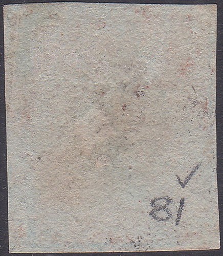 1841 SG8 1d RED BROWN PLATE 81 LONDON INLAND '10' CANCEL 4 MARGINS (DE) - Picture 2 of 2