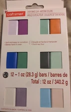 Craftsmart Oven Bake Clay 12-1 oz Bars Set. Midtone Color 