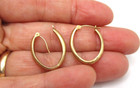 14K Yellow Gold Oval Hoop EArrings .85" — photo 4