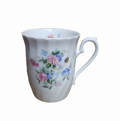 HUDSON MIDDLETON Fine Bone China Tea Cup Coffee Cup FLORAL BUTTERFLY Print  sz M