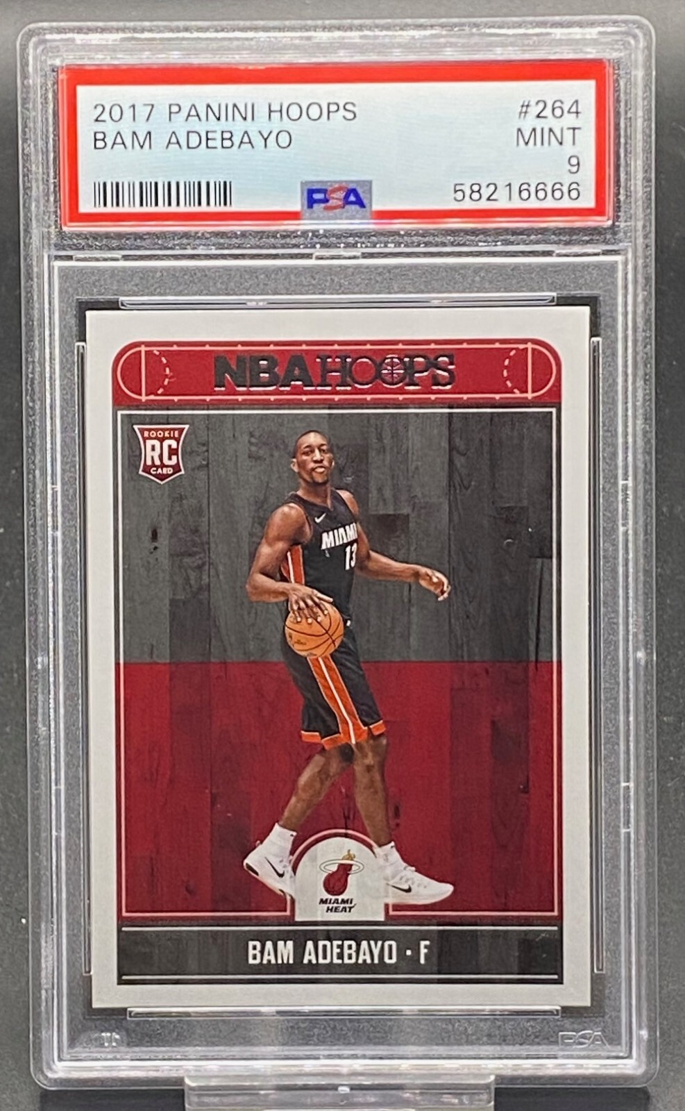 2017 PANINI HOOPS BAM ADEBAYO HEAT ROOKIE GRADED PSA 9
