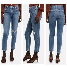 AGOLDE Nico High Rise Slim Shorline Distressed Crop Jeans, A093C-1256, Size 27