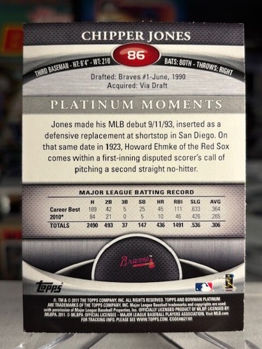 Chipper Jones PICK A CARD Topps Chrome Refractor SSP #"d HOF RC RARE Baseball - Picture 25 of 97
