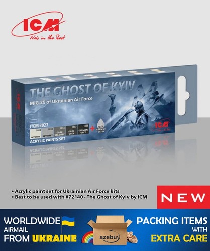 Set of Paints "GHOST OF KYIV" MIG-29 of the Air Force of Ukraine, 6 pcs ICM 3027 - Picture 9 of 12