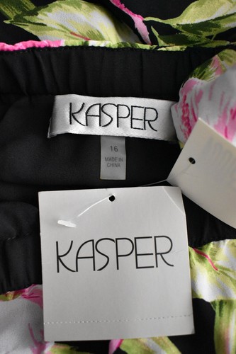 Falda para mujer Kasper con volantes estampado floral, multicolor, talla 16 - XL, nueva con etiquetas - Imagen 2 de 8