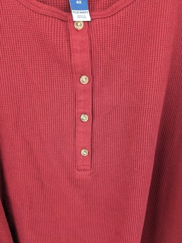 Old Navy-Woman Plus Cropped Tank-Size 4X-Burgundy-Waffle Knit-Henley-NWT - Picture 2 of 6