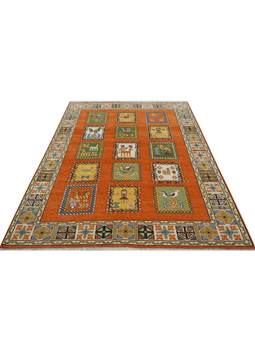 Hand-Knotted Traditional Colorful Tribal Gabbeh Area Rug | Handmade | 8x10 ft. - Picture 2 of 9