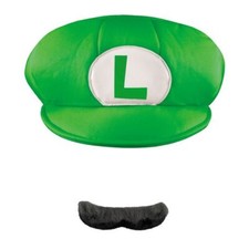 Adults Nintendo Luigi Costume Hat Mustache