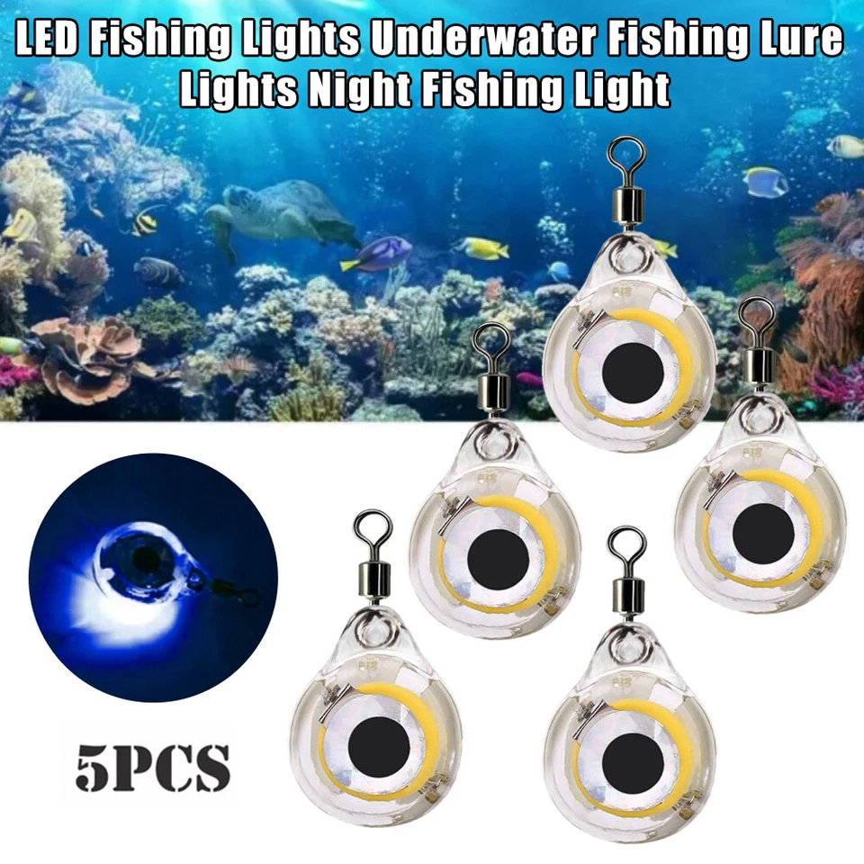 5x Mini Nacht LED Unterwasser Angeln Fischen Köder Licht Blinkende Lampe Rot DE - Bild 3 von 4