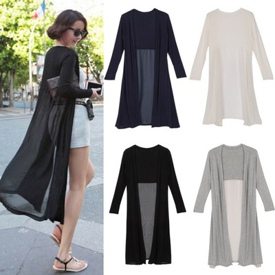 long white chiffon jacket