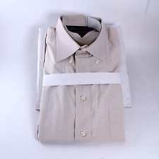MENS DRESS SHIRT Henry Jacobson Long sleeved Beige Button Down Size 16 /34