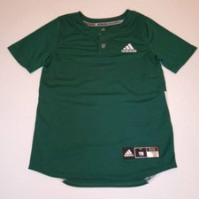 Adidas Baseball Jersey Youth Medium DK Elite  2 Button Green New No Tags.