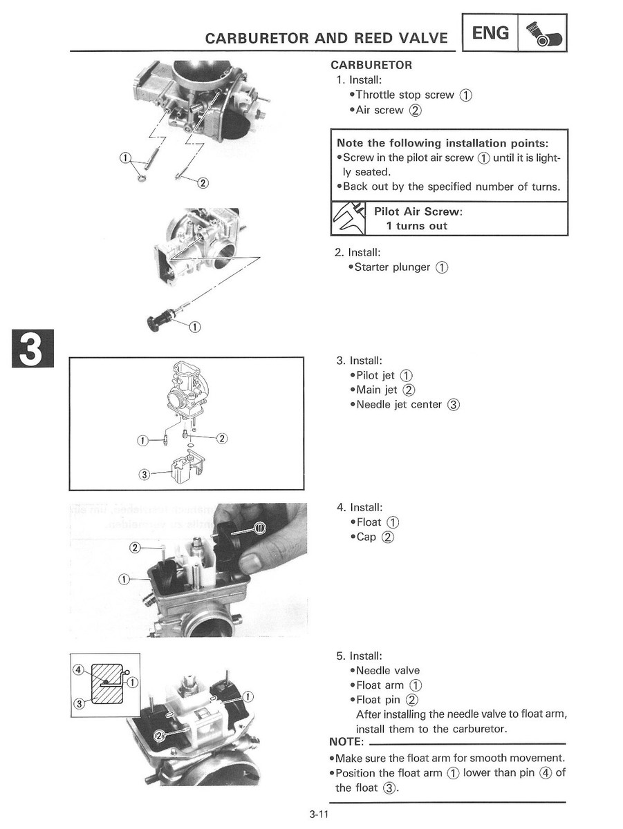 YAMAHA Workshop Manual YZ125 W 1989 Maintenance Service and Repair