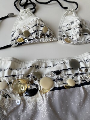 CHANEL ビキニ Chanel 24S Black White CC Logo Two Piece Bikini Swim