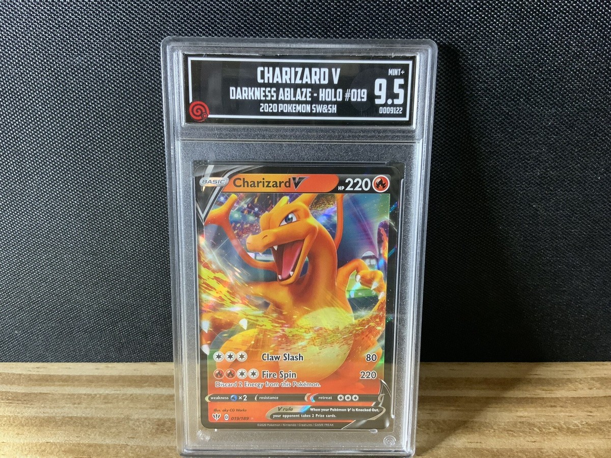 2020 Pokemon SWSH Darkness Ablaze 019/189 Charizard V TCCG 9.5