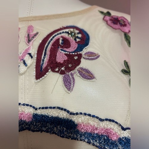 TOPSHOP Women’s Long Sleeve with Beaded and Patchwork size 12 EUC - Picture 5 of 15