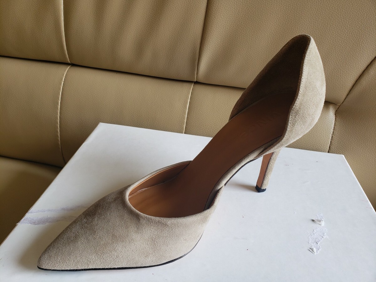 VINCE Vero Cuoio New Pump Suede Made ITALY Women Grey Sz