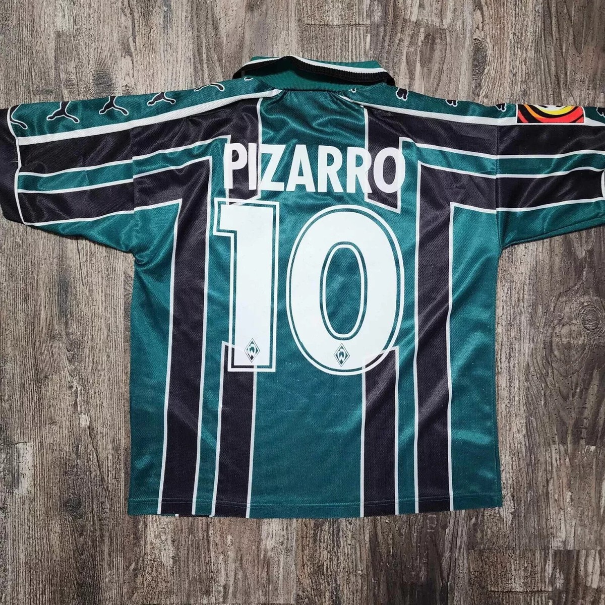 2000 Puma Werder Bremen Home Soccer Jersey Claudio Pizarro Men XS