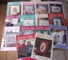 Lot of 14 Leisure Arts Magazine -Cross Stitch Projects 1987-1995