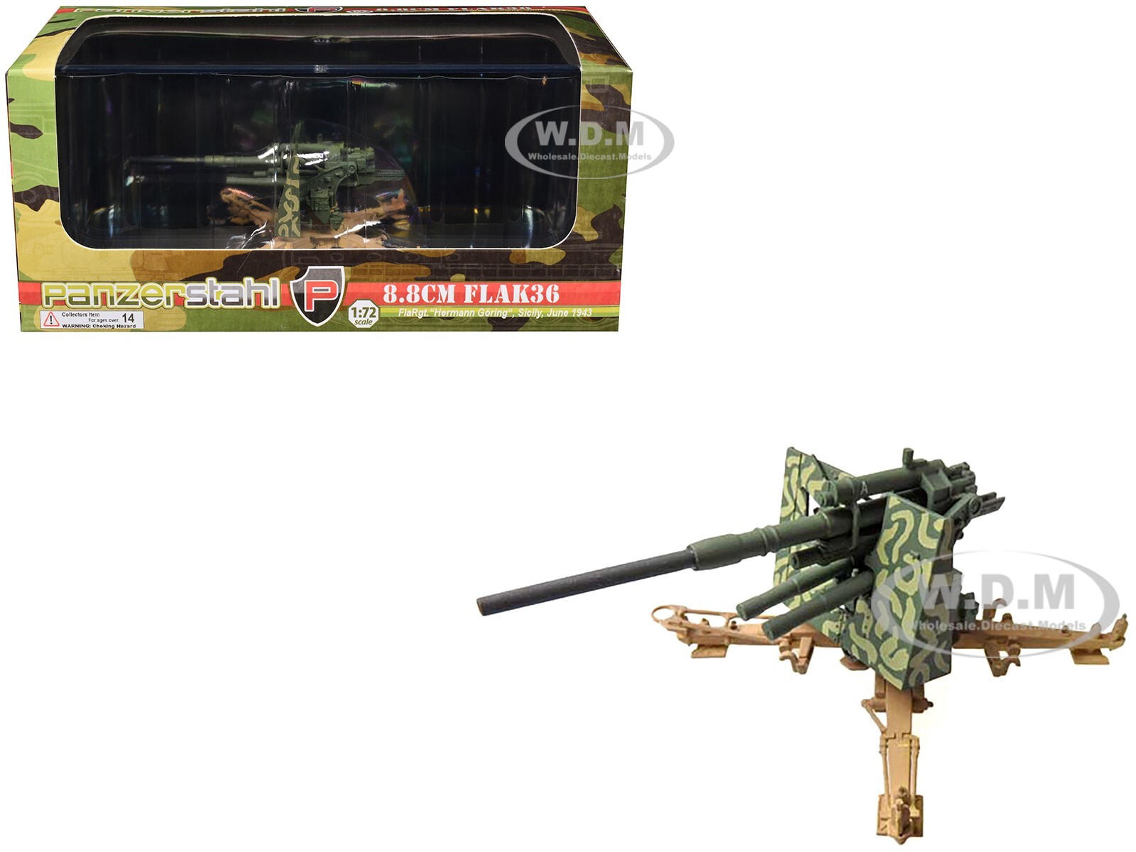 8,8-СМ ПУШКА FLAK36 HERMANN GORING-СИЦИЛИЯ 1/72 ОТ PANZERSTAHL PZS-88042