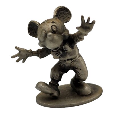 Vintage Mickey Mouse Hudson Pewter Figure Walt Disney Productions Miniature