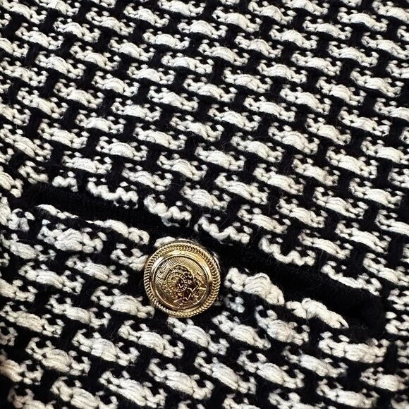 Cárdigan Suéter Tahari Tejido Negro Náutico Dorado Botones Para Mujer XL Dinero Antiguo Foto 3 de 4