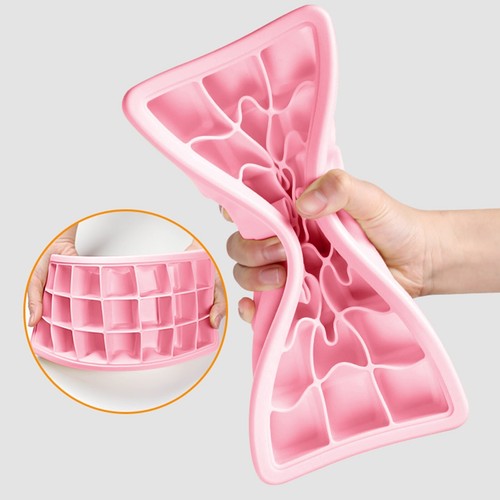 24 Ice Cubes Tray Silicone Square Ice Trays Easy Release Stackable Ice Cube Mold - Picture 12 of 36