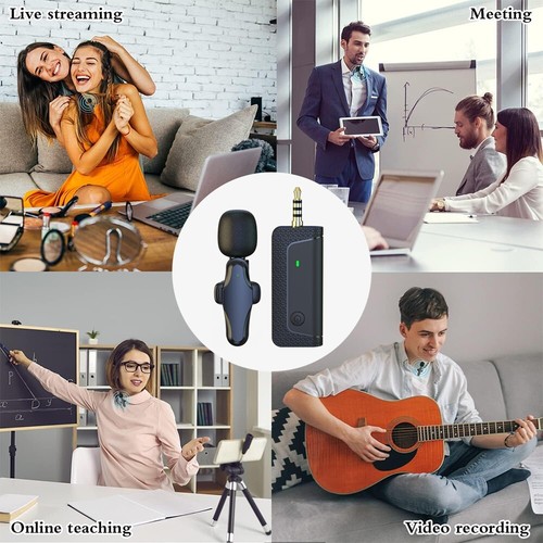 Wireless Lavalier Microphone,Plug-Play Lapel Microphone for iPhone,iPad,Android - Picture 8 of 10