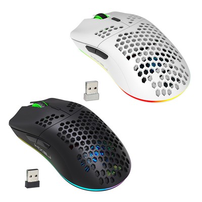 HXSJ T66 Honeycomb Shell 7 Macro Programmable Buttons Rechargeable Gaming Mouse 